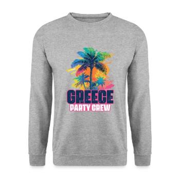 Greece Party Crew Holidays - Unisex Sweatshirt - salt & pepper - Front - Alina (178cm) & Michal (187cm)