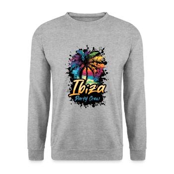 Ibiza Party Crew Holidays - Unisex Sweatshirt - salt & pepper - Front - Alina (178cm) & Michal (187cm)