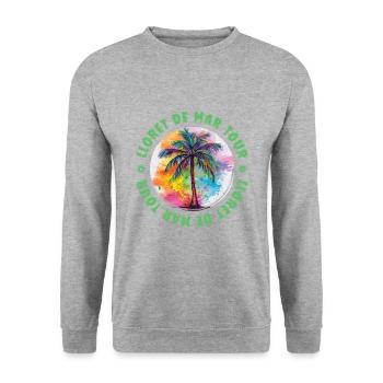 Lloret De Mar Tour Urlaub Plame Bunt - Unisex Pullover - Weißgrau meliert - Vorne - Alina (178cm) & Michal (187cm)