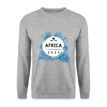 Afrika 2024 Bunt - Unisex Pullover - Weißgrau meliert - Vorne - Alina (178cm) & Michal (187cm)