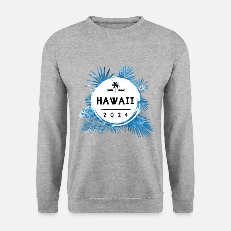 Hawaii 2024 Bunt - Unisex Pullover - Weißgrau meliert