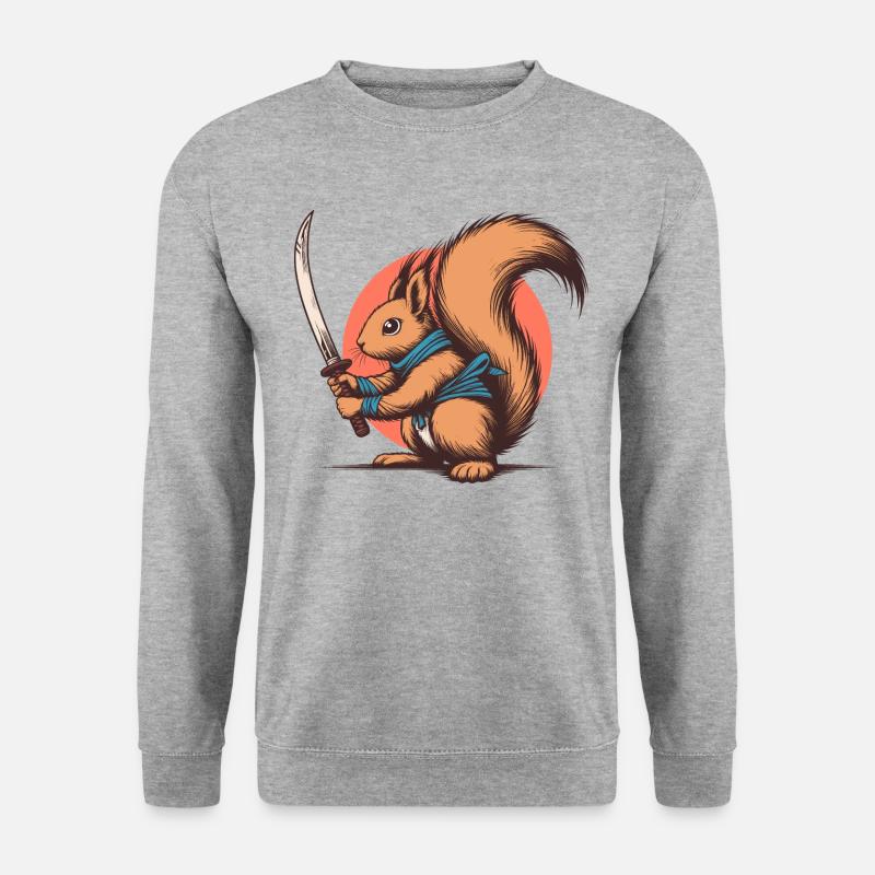 Eichhörnchen Klinge Lustige Tiere - Unisex Pullover - Weißgrau meliert
