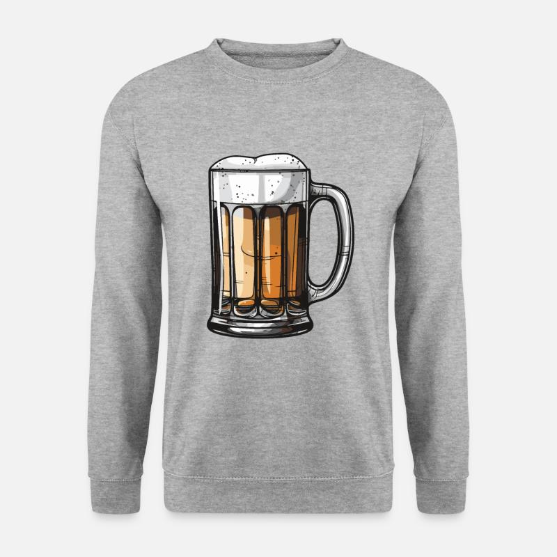 Bierkrug Bier - Unisex Pullover - Weißgrau meliert