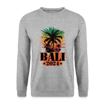 Bali 2024 Team Palm Trees Multicolored - Unisex Sweatshirt - salt & pepper - Front - Alina (178cm) & Michal (187cm)