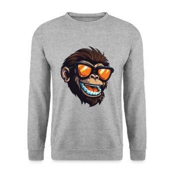 Portrait de tête de rhinocéros cool - Sweat-shirt Unisexe - gris chiné - Devant - Alina (178cm) & Michal (187cm)