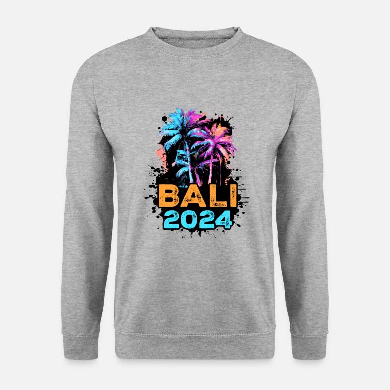 Bali 2024 Reise - Unisex Pullover - Weißgrau meliert