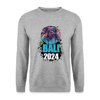 Bali 2024 Reisen Tour Team - Unisex Pullover - Weißgrau meliert - Vorne - Alina (178cm) & Michal (187cm)