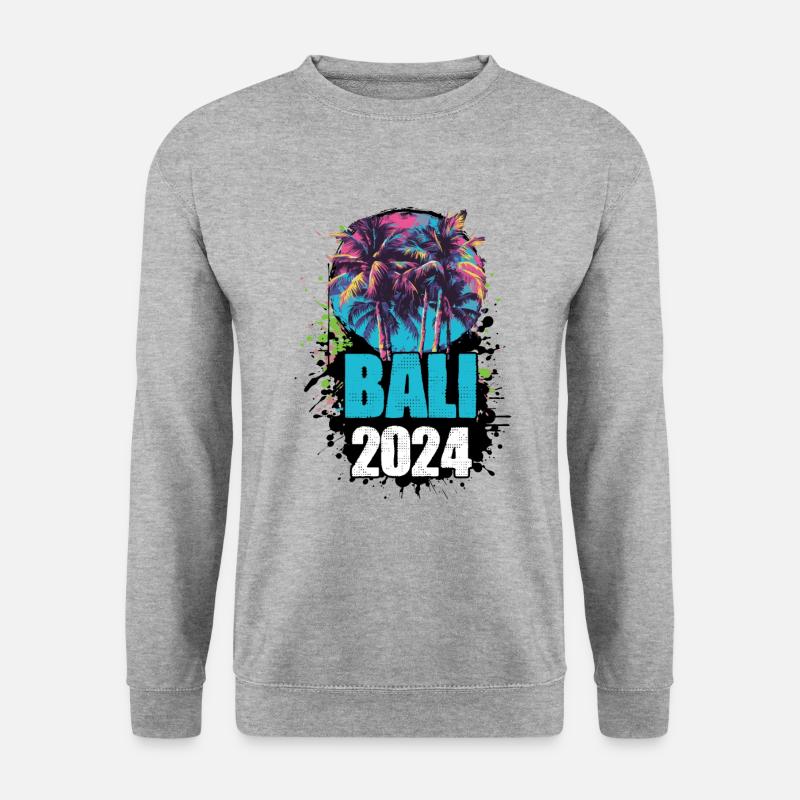 Bali 2024 Reisen Tour Team - Unisex Pullover - Weißgrau meliert