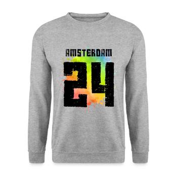 Amsterdam 24 Jersey 2024 - Unisex Sweatshirt - salt & pepper - Front - Alina (178cm) & Michal (187cm)