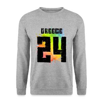 Grèce 24 Chemise 2024 - Sweat-shirt Unisexe - gris chiné - Devant - Alina (178cm) & Michal (187cm)