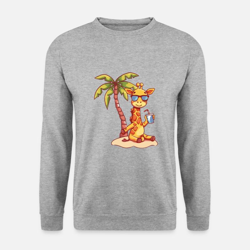 Giraffe Summer Beach Vacation - Unisex Sweatshirt - salt & pepper