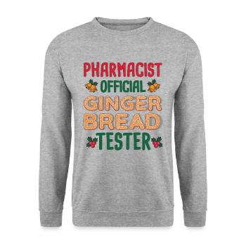 Pharmacist Xmas Lebkuchen Tester Weihnachten - Unisex Pullover - Weißgrau meliert - Vorne - Alina (178cm) & Michal (187cm)