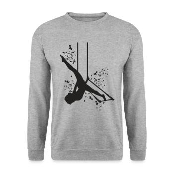 Aerialist Cloud Swing Kinder Trapez - Unisex Pullover - Weißgrau meliert - Vorne - Alina (178cm) & Michal (187cm)