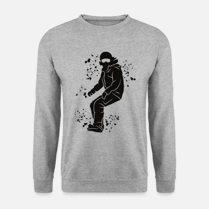 Snowboarder Snowboarding Snowboard - Unisex Pullover - Weißgrau meliert