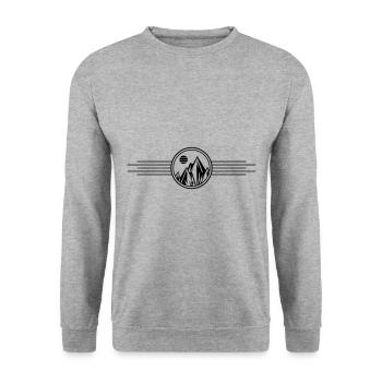 Berge Symbol - Unisex Pullover - Weißgrau meliert - Vorne - Alina (178cm) & Michal (187cm)