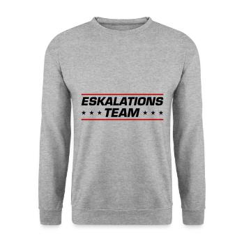 Eskalations Team - Unisex Pullover - Weißgrau meliert - Vorne - Alina (178cm) & Michal (187cm)