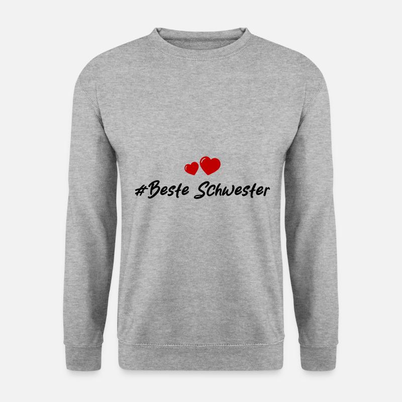 Beste Schwester Herzen Liebe - Unisex Pullover - Weißgrau meliert