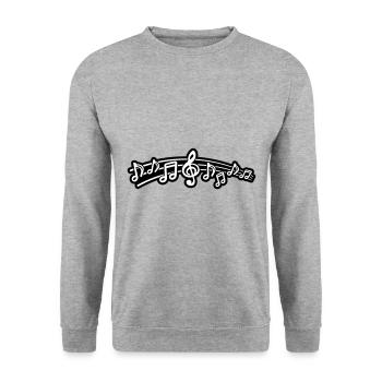 Clé de symbole de notes de musique - Sweat-shirt Unisexe - gris chiné - Devant - Alina (178cm) & Michal (187cm)