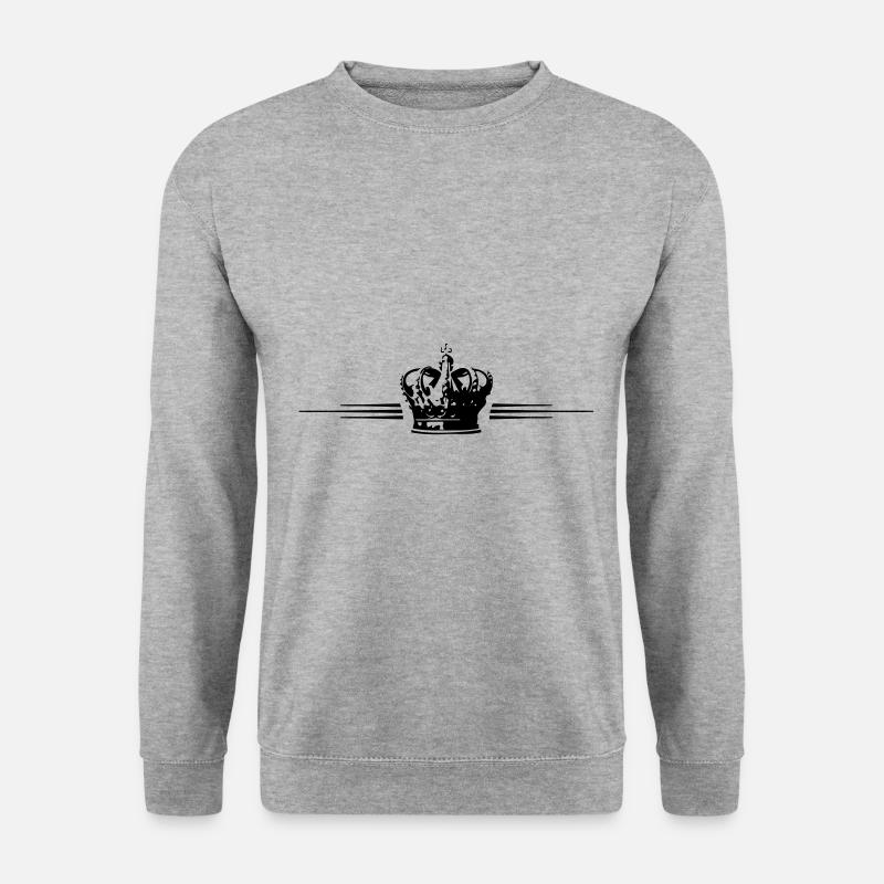 Krone Linie - Unisex Pullover - Weißgrau meliert