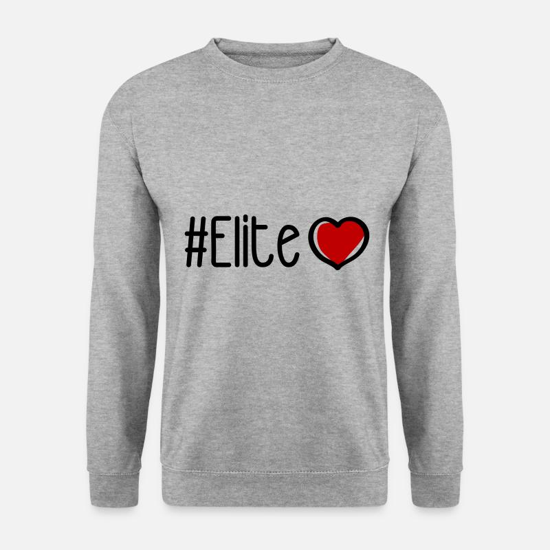 Elite Herz - Unisex Pullover - Weißgrau meliert