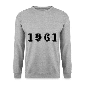 1961 year birthday - Unisex Sweatshirt - salt & pepper - Front - Alina (178cm) & Michal (187cm)