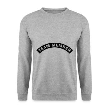 team mitglied - Unisex Pullover - Weißgrau meliert - Vorne - Alina (178cm) & Michal (187cm)
