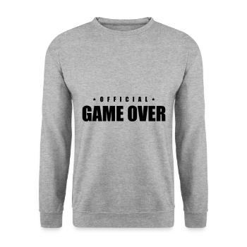Game Over Slogan - Unisex Sweatshirt - salt & pepper - Front - Alina (178cm) & Michal (187cm)
