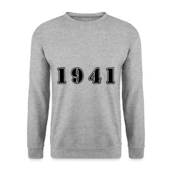 1941 year birthday - Unisex Sweatshirt - salt & pepper - Front - Alina (178cm) & Michal (187cm)
