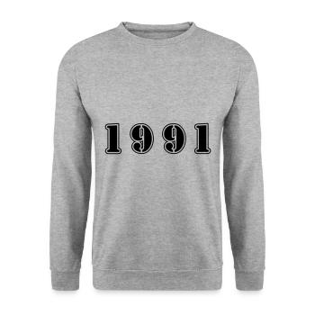 1991 year birthday - Unisex Sweatshirt - salt & pepper - Front - Alina (178cm) & Michal (187cm)