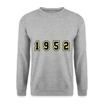 1952 Year Number - Unisex Sweatshirt - salt & pepper - Front - Alina (178cm) & Michal (187cm)