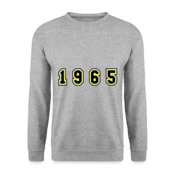 1965 Year Number - Unisex Sweatshirt - salt & pepper - Front - Alina (178cm) & Michal (187cm)