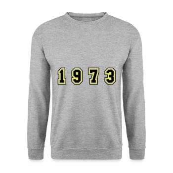 Numéro de l’année 1973 - Sweat-shirt Unisexe - gris chiné - Devant - Alina (178cm) & Michal (187cm)