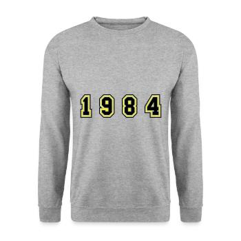Numéro de l’année 1984 - Sweat-shirt Unisexe - gris chiné - Devant - Alina (178cm) & Michal (187cm)