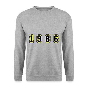 Numéro de l’année 1986 - Sweat-shirt Unisexe - gris chiné - Devant - Alina (178cm) & Michal (187cm)