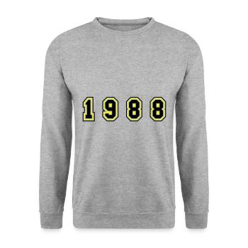 1988 Year Number - Unisex Sweatshirt - salt & pepper - Front - Alina (178cm) & Michal (187cm)