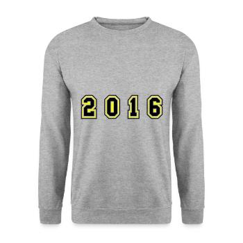 2016 Year Number - Unisex Sweatshirt - salt & pepper - Front - Alina (178cm) & Michal (187cm)