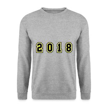 2018 Year Number - Unisex Sweatshirt - salt & pepper - Front - Alina (178cm) & Michal (187cm)