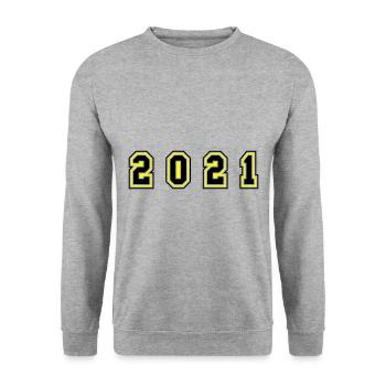 2021 Year Number - Unisex Sweatshirt - salt & pepper - Front - Alina (178cm) & Michal (187cm)