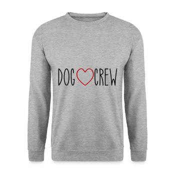Dog Crew Herz - Unisex Pullover - Weißgrau meliert - Vorne - Alina (178cm) & Michal (187cm)