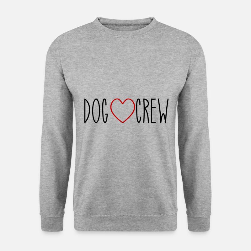 Dog Crew Herz - Unisex Pullover - Weißgrau meliert