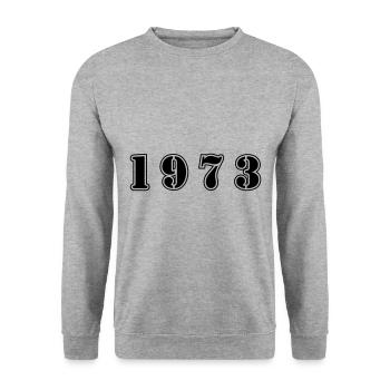 1973 anniversaire - Sweat-shirt Unisexe - gris chiné - Devant - Alina (178cm) & Michal (187cm)