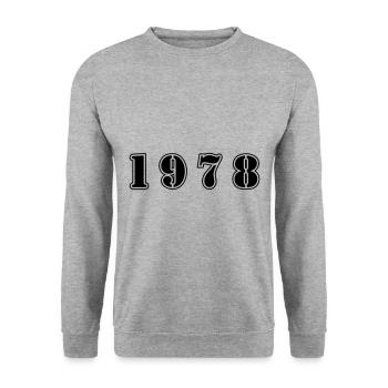 1978 year birthday - Unisex Sweatshirt - salt & pepper - Front - Alina (178cm) & Michal (187cm)