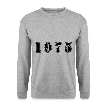 1975 Jahr Geburtstag - Unisex Pullover - Weißgrau meliert - Vorne - Alina (178cm) & Michal (187cm)
