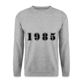 1985 Jahr Geburtstag - Unisex Pullover - Weißgrau meliert - Vorne - Alina (178cm) & Michal (187cm)