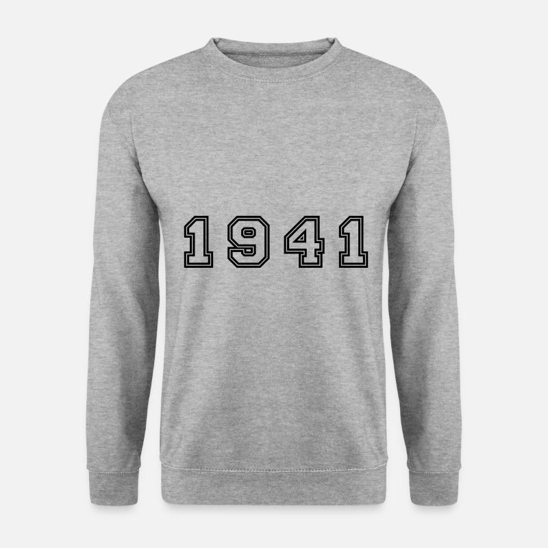 1941 Jahr Zahl - Unisex Pullover - Weißgrau meliert