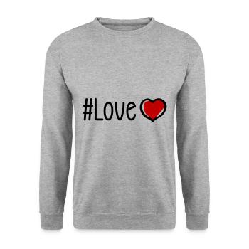 Liebe Herz - Unisex Pullover - Weißgrau meliert - Vorne - Alina (178cm) & Michal (187cm)