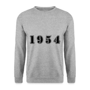 1954 year birthday - Unisex Sweatshirt - salt & pepper - Front - Alina (178cm) & Michal (187cm)