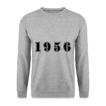 1956 year birthday - Unisex Sweatshirt - salt & pepper - Front - Alina (178cm) & Michal (187cm)