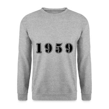 1959 year birthday - Unisex Sweatshirt - salt & pepper - Front - Alina (178cm) & Michal (187cm)