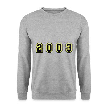 2003 Year Number - Unisex Sweatshirt - salt & pepper - Front - Alina (178cm) & Michal (187cm)